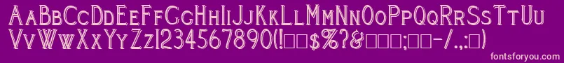 Cleavers Juvenia Blocked Font – Pink Fonts on Purple Background
