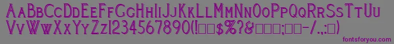 Шрифт Cleavers Juvenia Blocked – фиолетовые шрифты на сером фоне