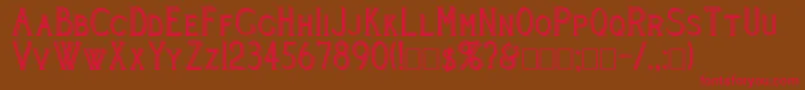 Cleavers Juvenia Blocked Font – Red Fonts on Brown Background