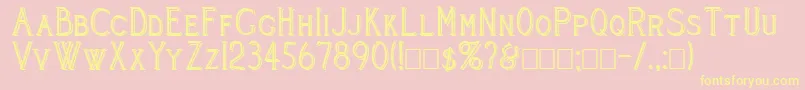 Cleavers Juvenia Blocked Font – Yellow Fonts on Pink Background