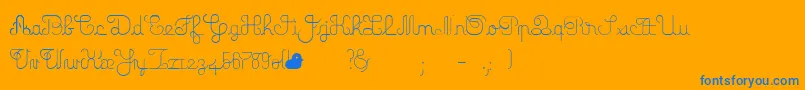 Vespertine Font – Blue Fonts on Orange Background