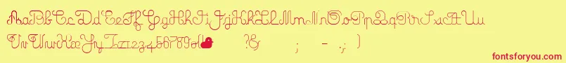 Vespertine Font – Red Fonts on Yellow Background