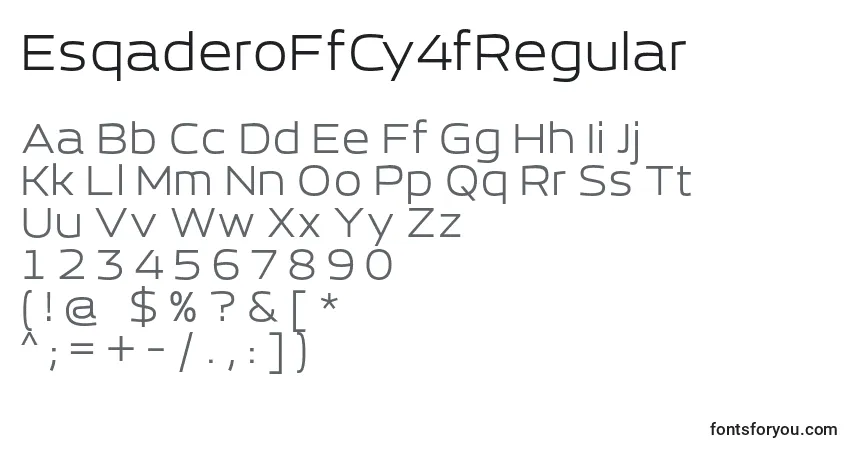 Czcionka EsqaderoFfCy4fRegular – alfabet, cyfry, specjalne znaki