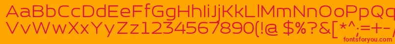 フォントEsqaderoFfCy4fRegular – オレンジの背景に赤い文字