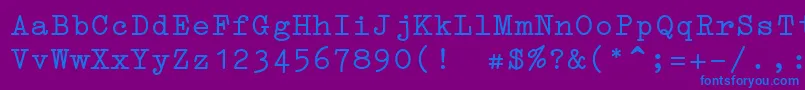 フォントErikaType – 紫色の背景に青い文字