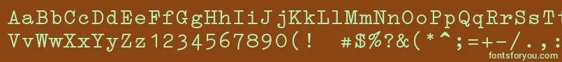 Шрифт ErikaType – зелёные шрифты на коричневом фоне