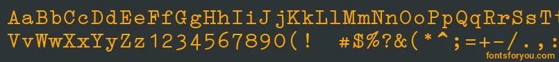 ErikaType-Schriftart – Orangefarbene Schriften auf schwarzem Hintergrund