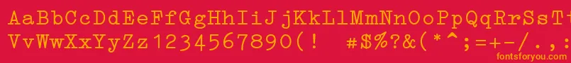 フォントErikaType – 赤い背景にオレンジの文字