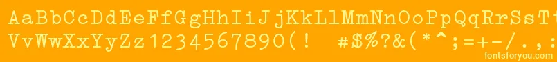 ErikaType Font – Yellow Fonts on Orange Background