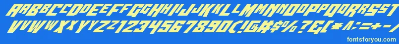 Wbv5ital Font – Yellow Fonts on Blue Background