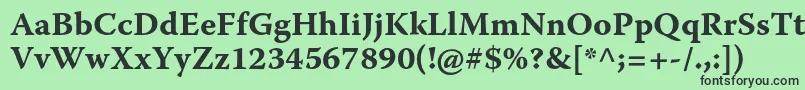 WarnockproBoldcapt Font – Black Fonts on Green Background