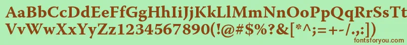 WarnockproBoldcapt Font – Brown Fonts on Green Background