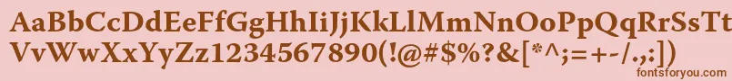 WarnockproBoldcapt Font – Brown Fonts on Pink Background