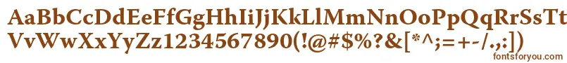 WarnockproBoldcapt-fontti – ruskeat fontit valkoisella taustalla