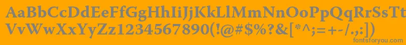 フォントWarnockproBoldcapt – オレンジの背景に灰色の文字