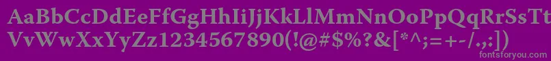 フォントWarnockproBoldcapt – 紫の背景に灰色の文字