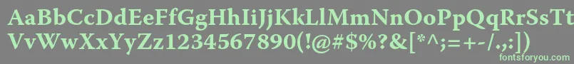 フォントWarnockproBoldcapt – 灰色の背景に緑のフォント