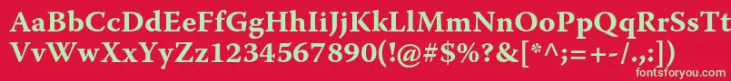 フォントWarnockproBoldcapt – 赤い背景に緑の文字