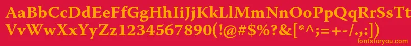 fuente WarnockproBoldcapt – Fuentes Naranjas Sobre Fondo Rojo