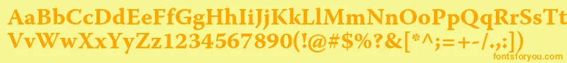 WarnockproBoldcapt Font – Orange Fonts on Yellow Background
