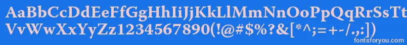 WarnockproBoldcapt Font – Pink Fonts on Blue Background