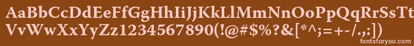 フォントWarnockproBoldcapt – 茶色の背景にピンクのフォント
