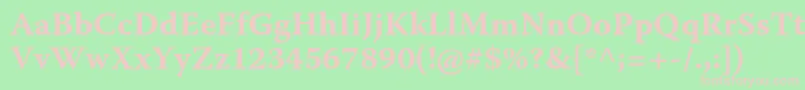 WarnockproBoldcapt Font – Pink Fonts on Green Background