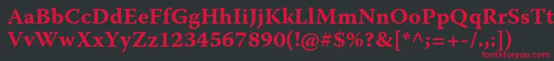 WarnockproBoldcapt Font – Red Fonts on Black Background
