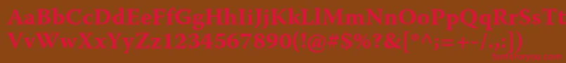 WarnockproBoldcapt Font – Red Fonts on Brown Background
