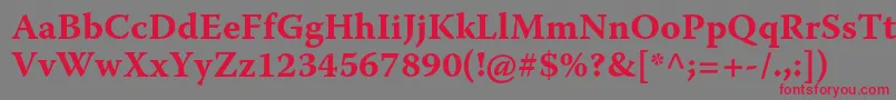 WarnockproBoldcapt Font – Red Fonts on Gray Background