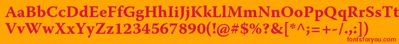 WarnockproBoldcapt Font – Red Fonts on Orange Background