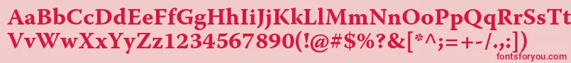 WarnockproBoldcapt Font – Red Fonts on Pink Background