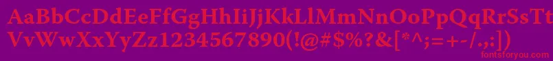 WarnockproBoldcapt Font – Red Fonts on Purple Background