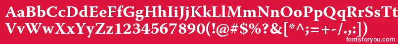 フォントWarnockproBoldcapt – 赤い背景に白い文字