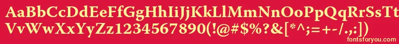 WarnockproBoldcapt Font – Yellow Fonts on Red Background