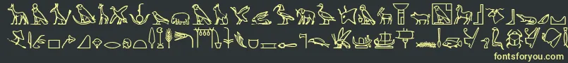 KingtutTooRegular Font – Yellow Fonts on Black Background