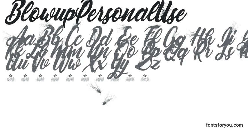 BlowupPersonalUse Font – alphabet, numbers, special characters