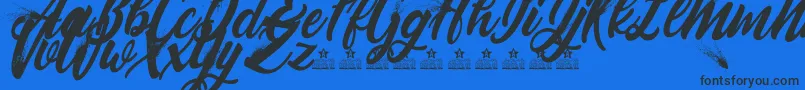 BlowupPersonalUse Font – Black Fonts on Blue Background