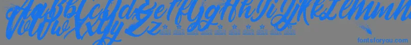 BlowupPersonalUse Font – Blue Fonts on Gray Background