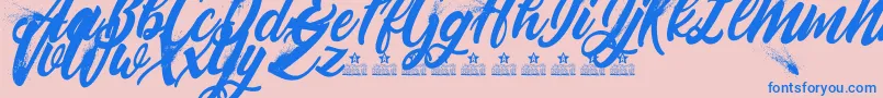 BlowupPersonalUse Font – Blue Fonts on Pink Background