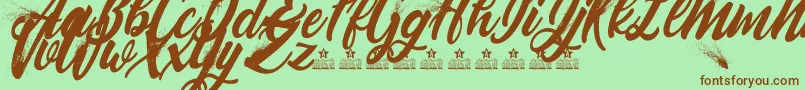 BlowupPersonalUse Font – Brown Fonts on Green Background