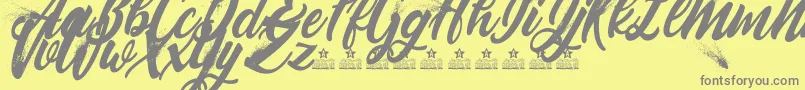 BlowupPersonalUse Font – Gray Fonts on Yellow Background