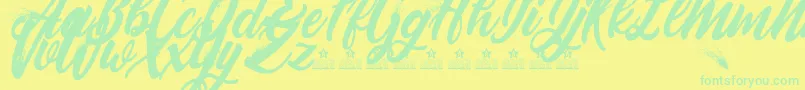 BlowupPersonalUse Font – Green Fonts on Yellow Background