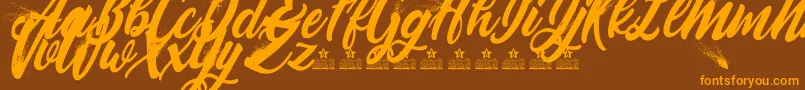 BlowupPersonalUse Font – Orange Fonts on Brown Background