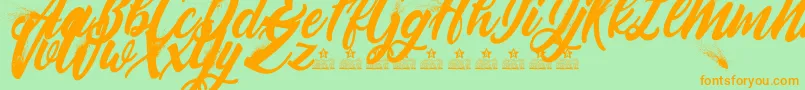 BlowupPersonalUse Font – Orange Fonts on Green Background