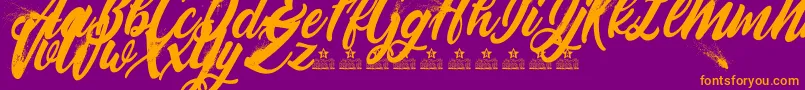 BlowupPersonalUse Font – Orange Fonts on Purple Background