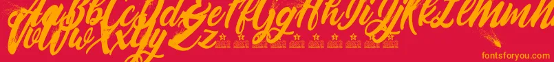 BlowupPersonalUse Font – Orange Fonts on Red Background