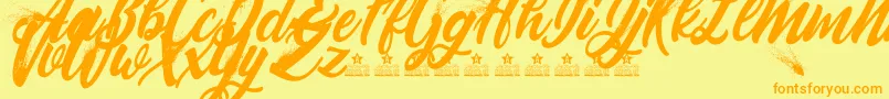 BlowupPersonalUse Font – Orange Fonts on Yellow Background