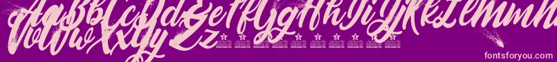 BlowupPersonalUse Font – Pink Fonts on Purple Background