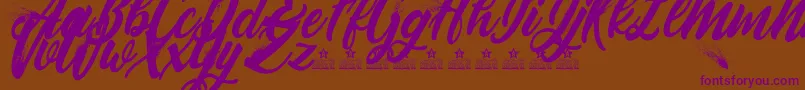 BlowupPersonalUse Font – Purple Fonts on Brown Background